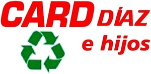 Un logotipo para Card Diaz e Hijos con un símbolo de reciclaje verde.