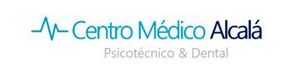 Logotipo de Centro M&eacute;dico Alcal&aacute; con una l&iacute;nea azul de ritmo card&iacute;aco y el subt&iacute;tulo &laquo;Psicot&eacute;cnico & Dental&raquo;