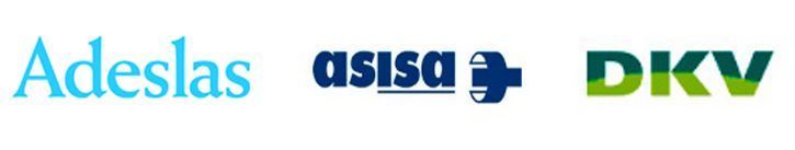 Logotipos de Adeslas, Asisa y DKV sobre fondo blanco
