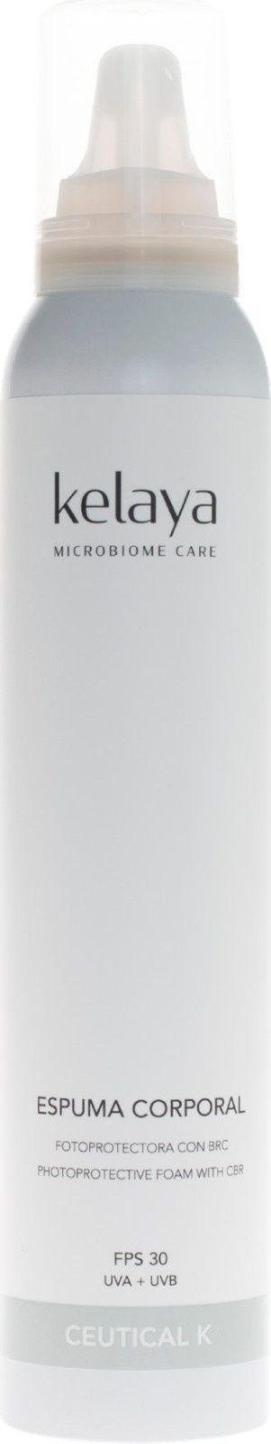 Un frasco blanco de crema corporal Kelaya