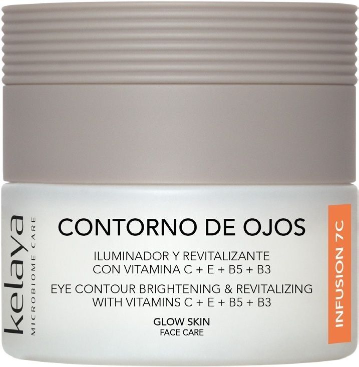 Un tarro de crema para el contorno de ojos de Kelaya en color beige 