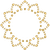 Goldfarbenes, dekoratives Blumenemblem.