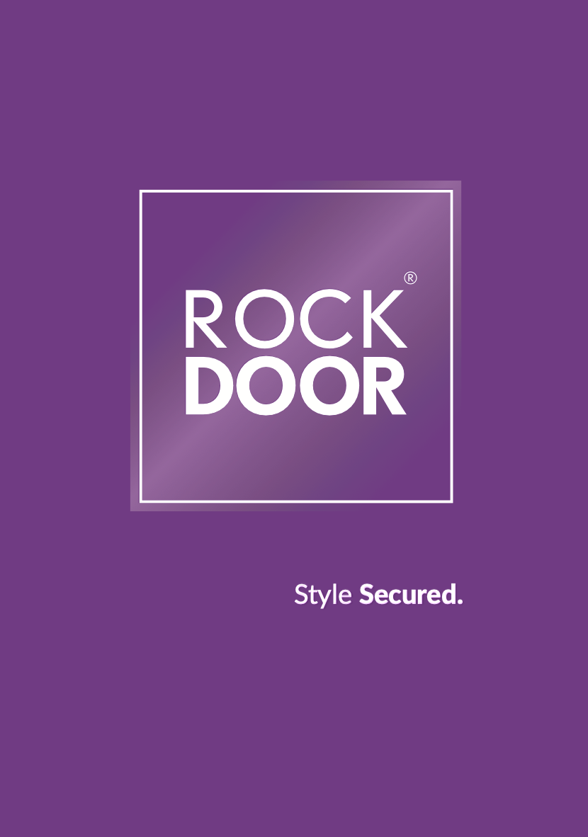 The rock door logo is on a purple background.