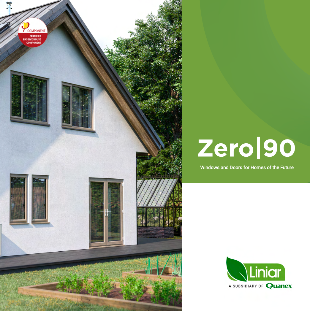 A white house with a green sign that says zero 90