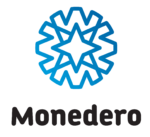 Un logotipo para una empresa llamada monedero con un círculo azul con una estrella en el medio.