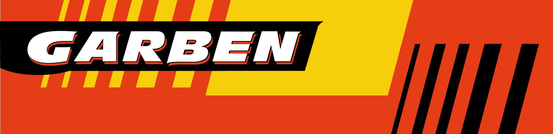 La palabra garben está sobre un fondo amarillo y naranja.
