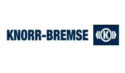 El logotipo de Knorr-Bremse es un logotipo azul y blanco sobre un fondo blanco.