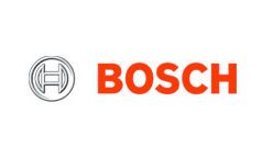 El logotipo de Bosch es rojo y blanco sobre un fondo blanco.