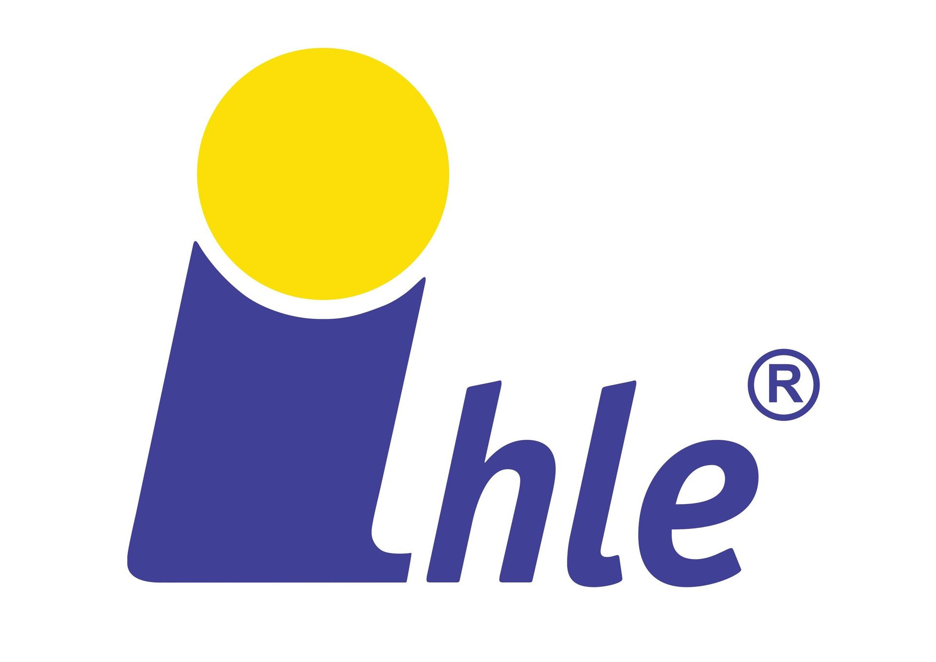 Ein blau-gelbes Logo für ein Unternehmen namens lhle