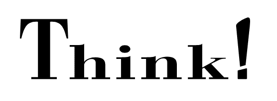 Das Wort „denken“ steht in Schwarz auf weißem Hintergrund