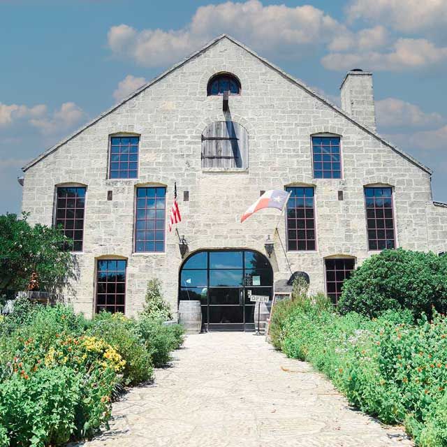 Main House to Becker Vineyards Modern white stone facade