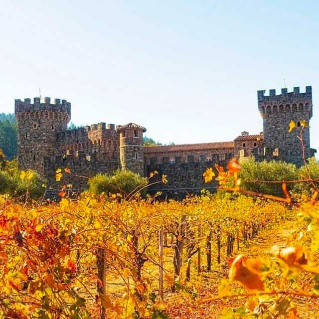 Photo of Castello di Amorosa Castle Winery in the fall