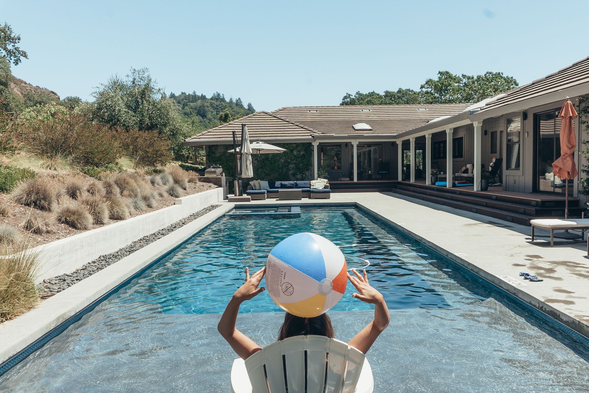 Poolside view of Calistoga Wine Ranch  Estate