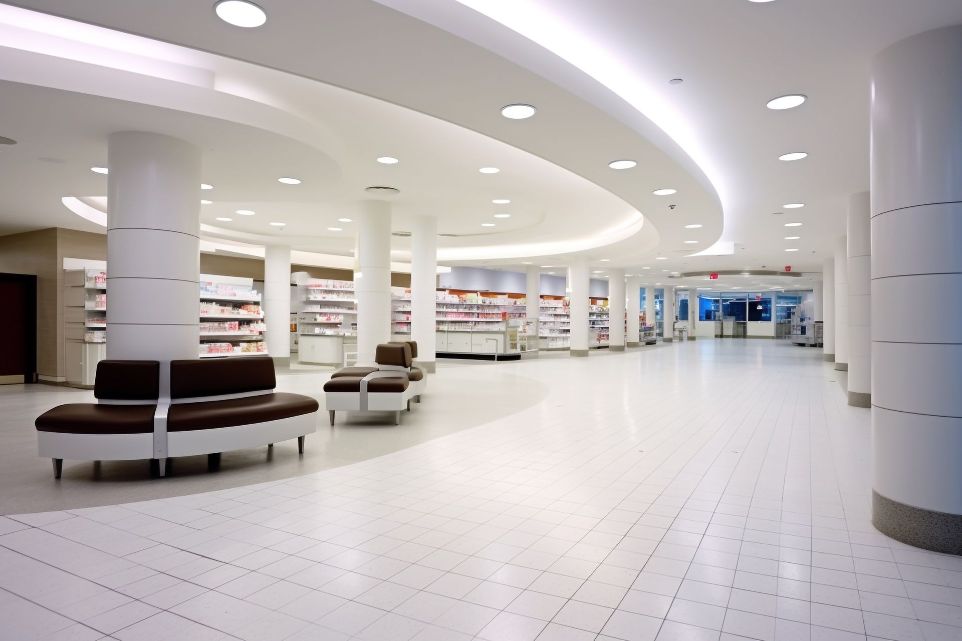 Éclairage au plafond dans un magasin