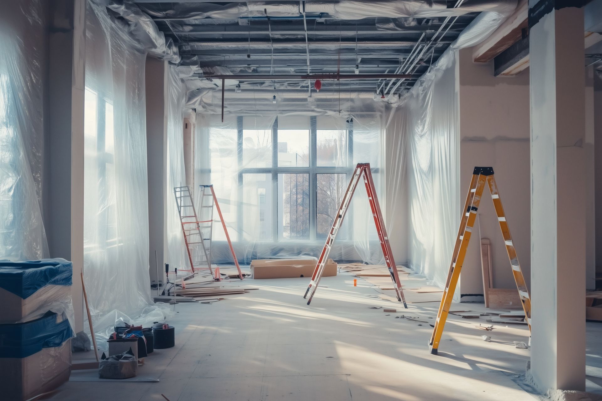 Intérieur en plein travaux de peinture