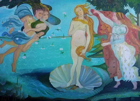 Es una pintura del nacimiento de Venus.