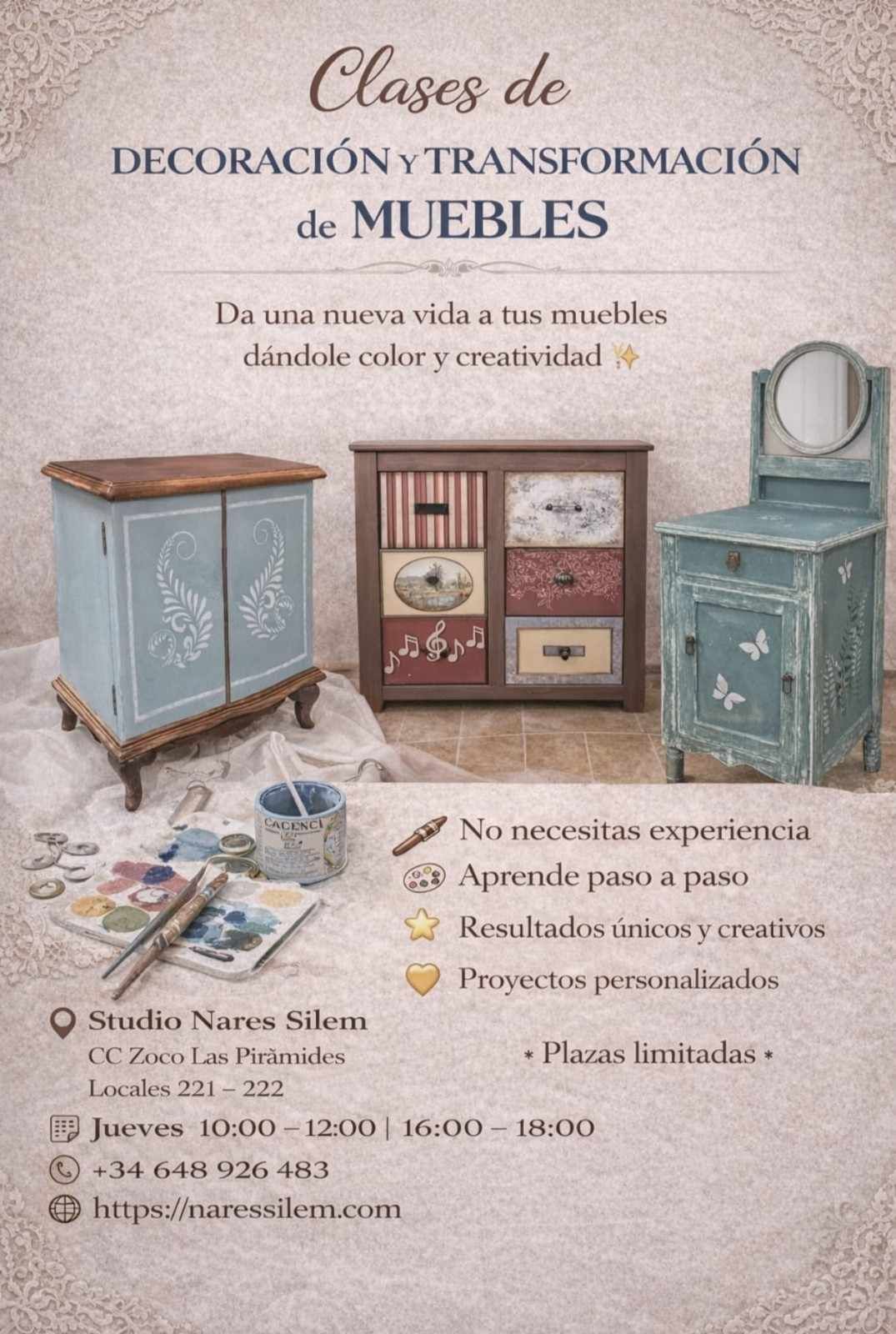 Folleto informativo sobre los cursos de sastrería y costura que se imparten