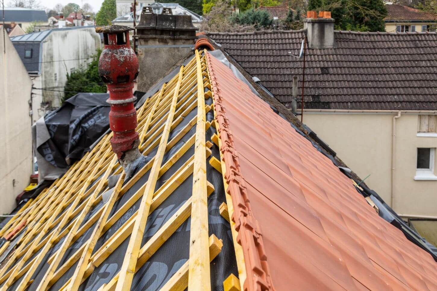 Toiture tuile avant après