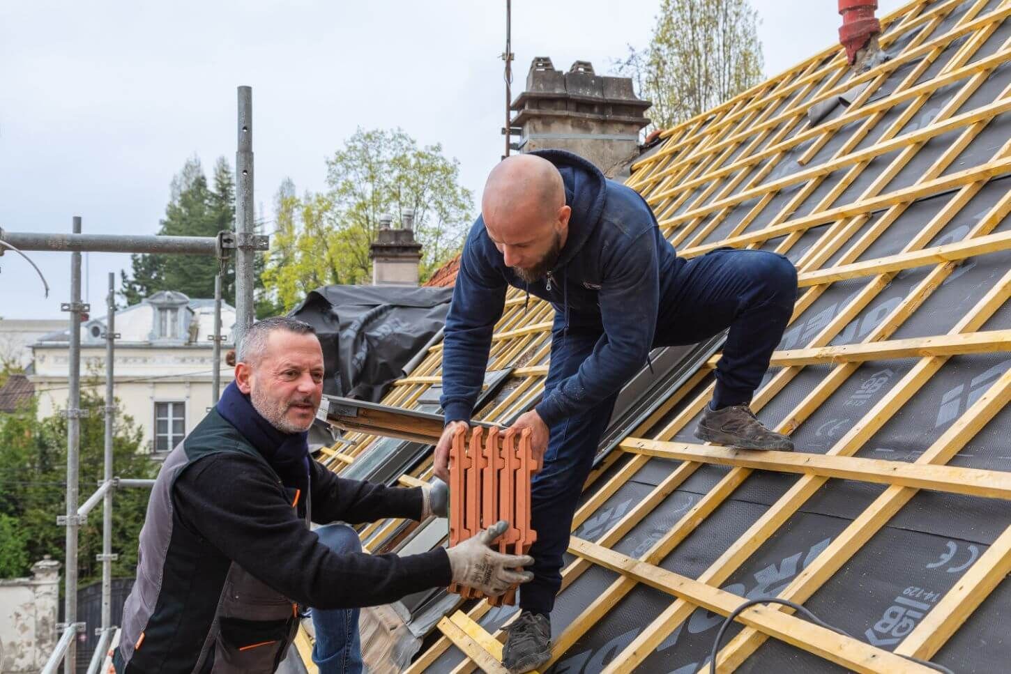 Chantier toiture tuile