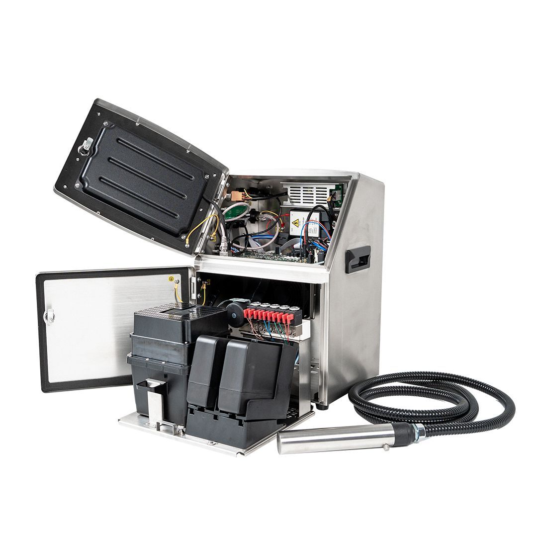 Impresora de inyección de tinta portátil, negra, altura de impresión de 12,7 mm, con asa. Modelo ETIJ Hand 12.7.