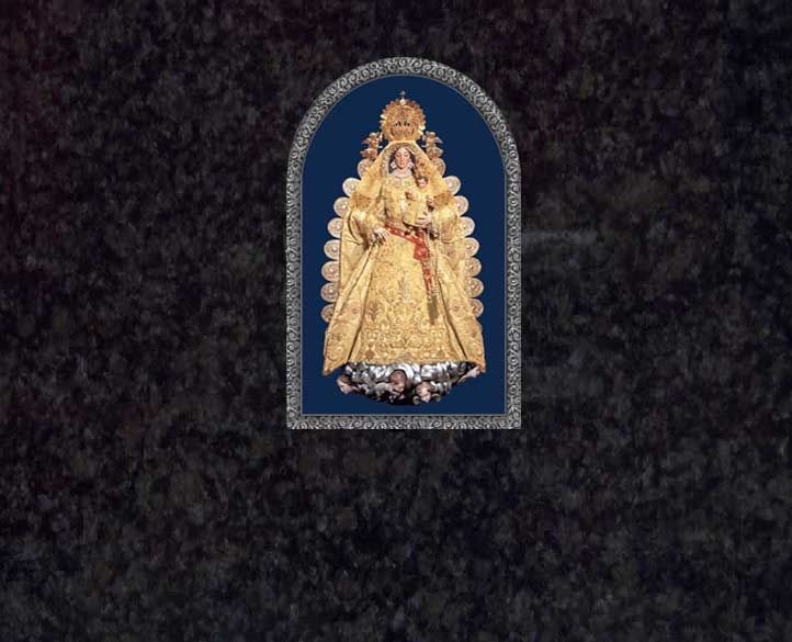 Una imagen de una mujer con un vestido dorado sobre un fondo negro.