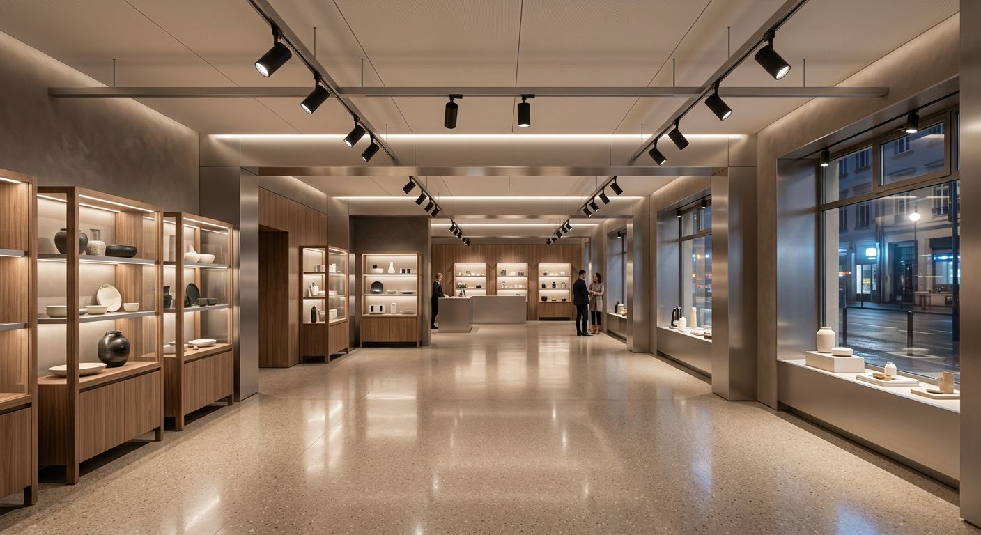 Intérieur vide d'une boutique moderne