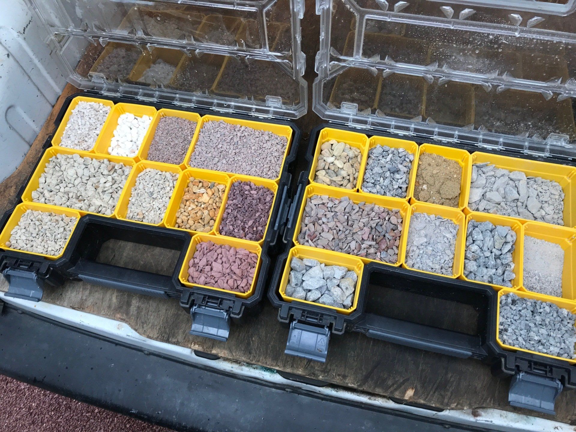 Mallette d'échantillons de graviers