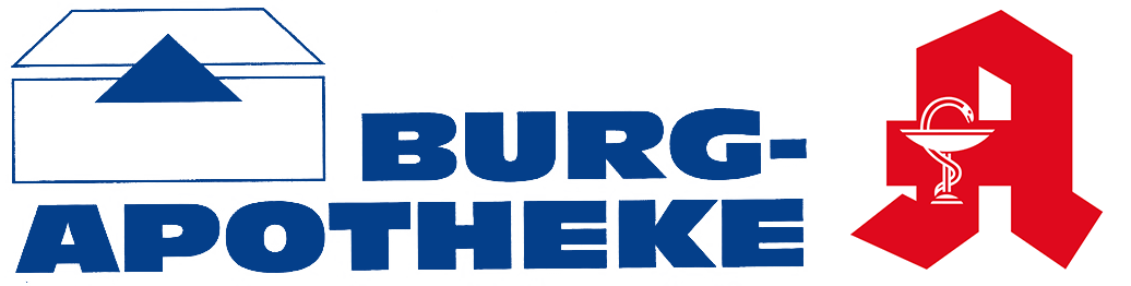Ein blau-rotes Logo für die Burg-Apotheke