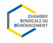 Logo Chambre syndicale du déménagement jaune et bleu