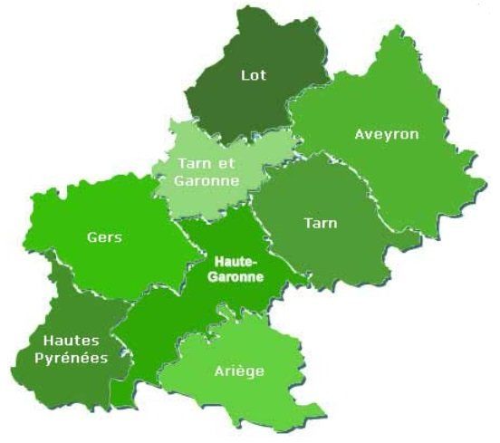Zone principale d'intervention, dans les Hautes-Pyrénées, le Gers, la Haute-Garonne