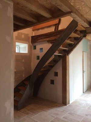 Escalier acier et bois