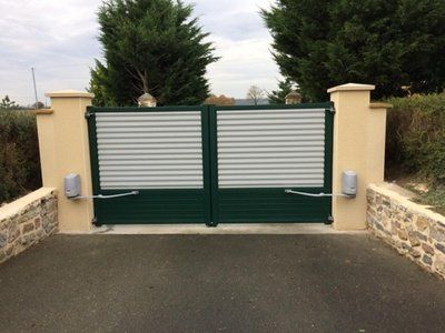 Portail alu bicolore