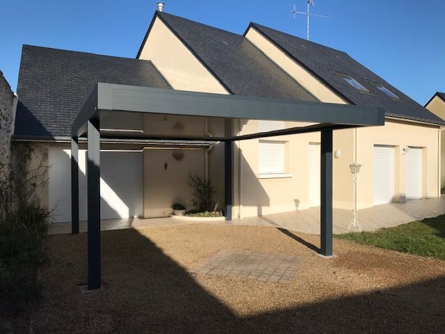 Carport en aluminium gris