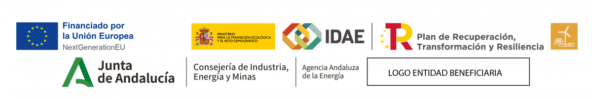 Un montón de logotipos sobre un fondo blanco, incluido idae