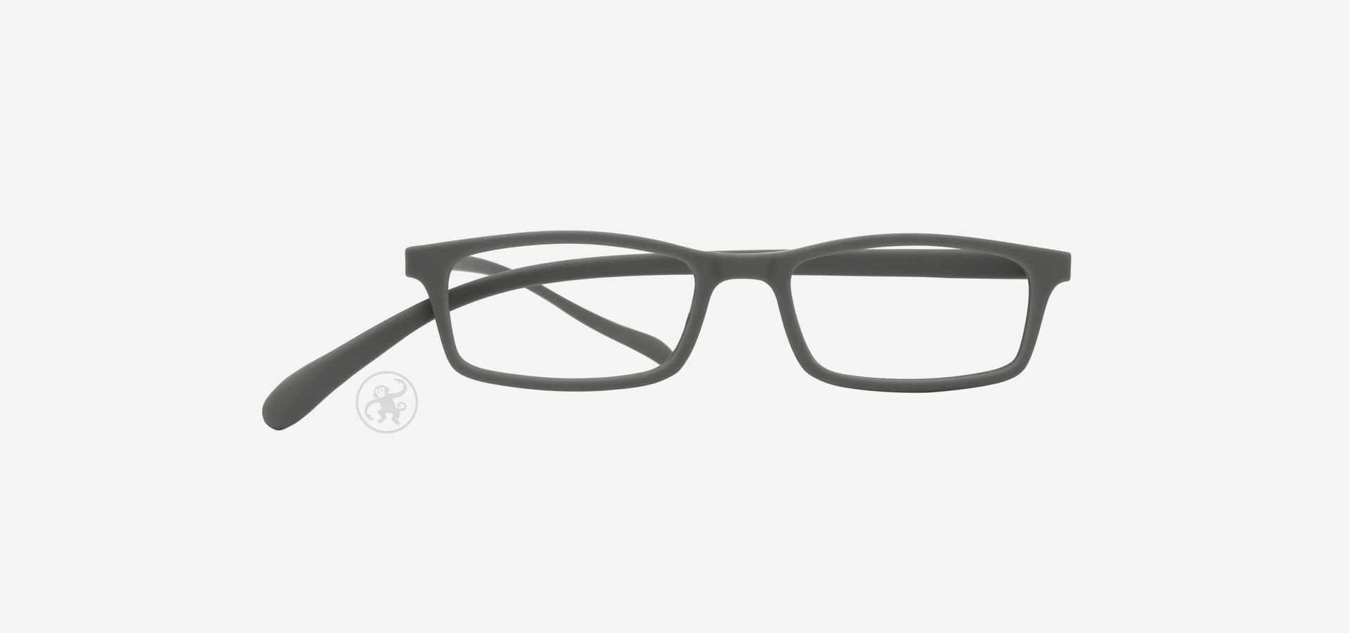 Schlamm farbene Korrektionsfassung von vorne auf hellem Hintergrund.