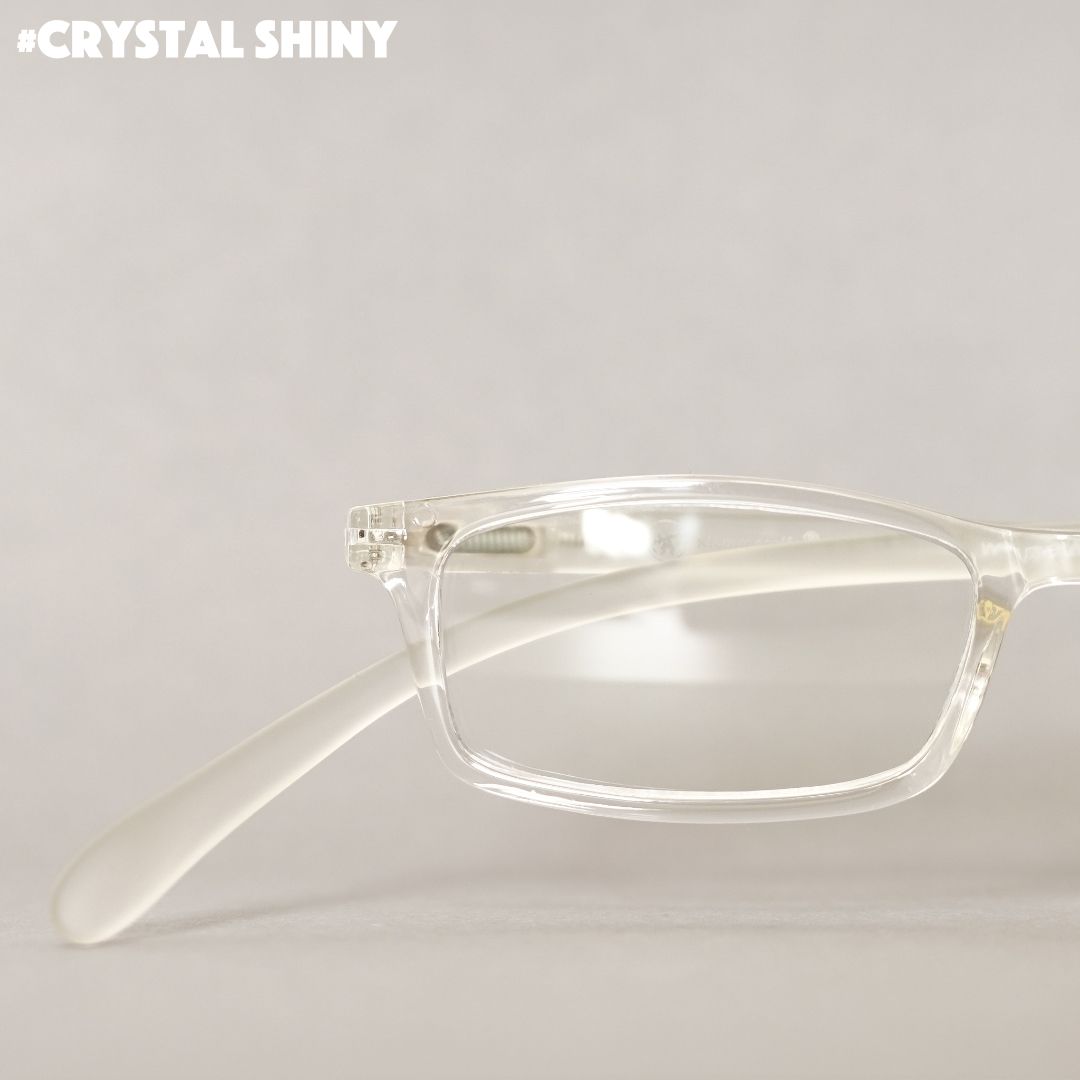Crystal shiny farbene Brille hellgrauem Hintergrund