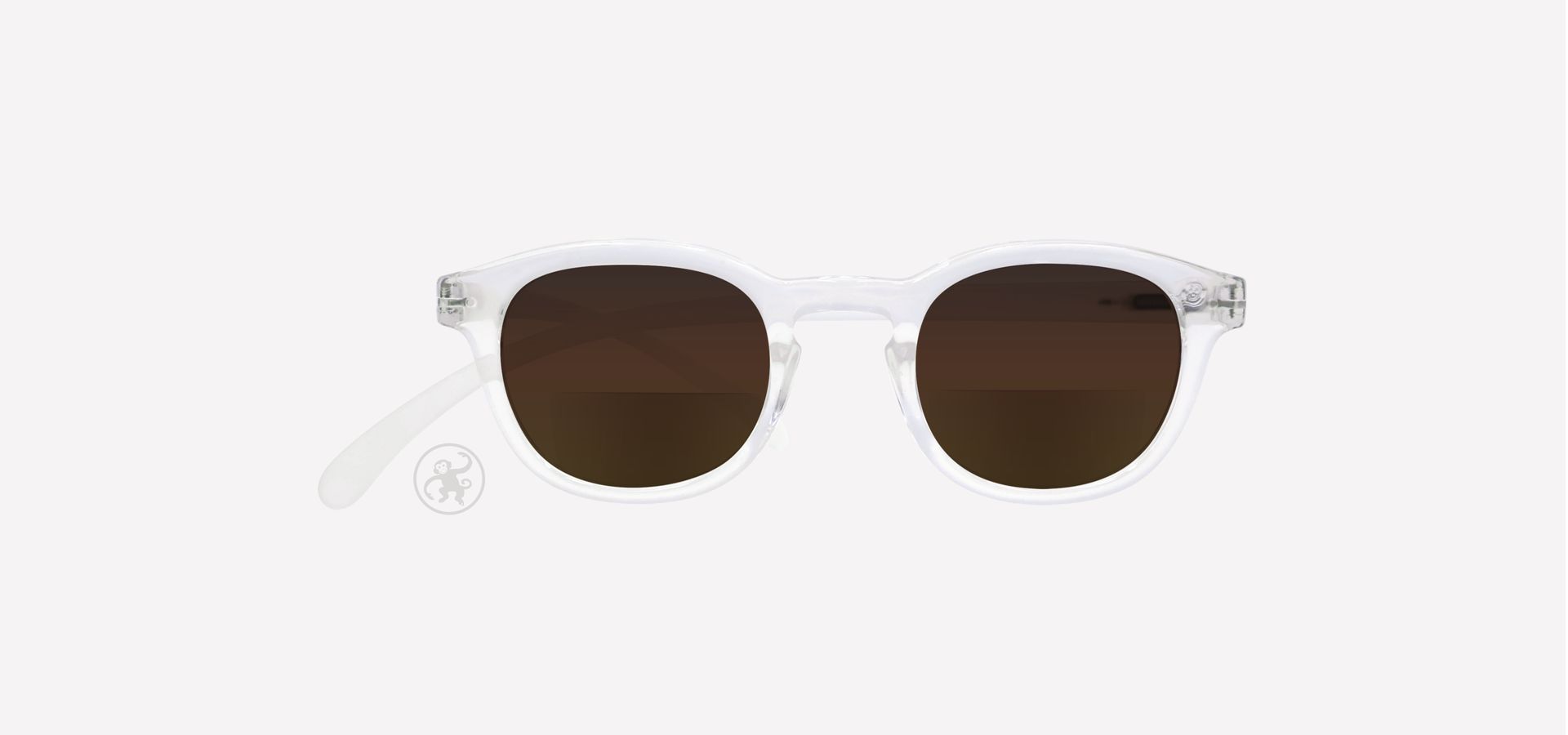 Crystal shiny farbene Bifokal-Lesesonnenbrille von vorne auf hellem Hintergrund