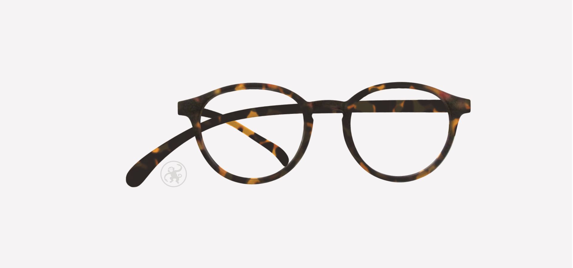 Havanna gemusterte panto Lesebrille von vorne auf hellem Hintergrund.