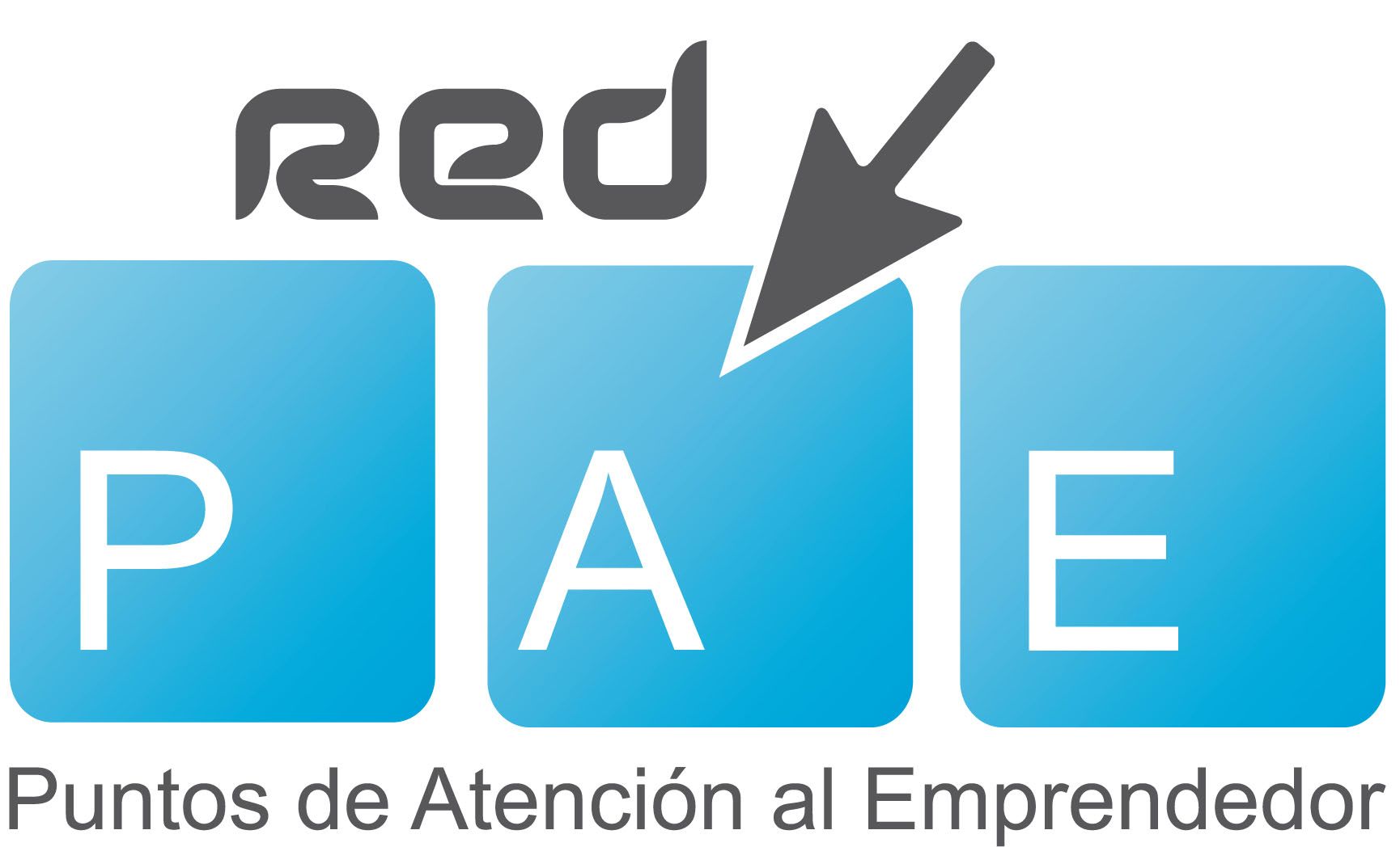 A logo for red pae puntos de atencion al emprendedor