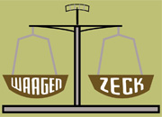 Waagen-Zeck GmbH-logo Kaki-Grün Hintergrund alte Balkenwaage