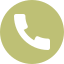 weißer Telefonhörer Icon auf kaki-grünem Hintergrund