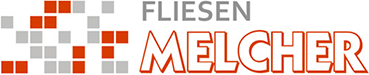 Ein Logo für Fliesen Melcher wird auf weißem Hintergrund angezeigt