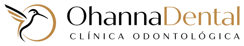 Logotipo de Ohanna Dental con icono de diente estilizado y texto naranja-marr&oacute;n sobre fondo blanco.