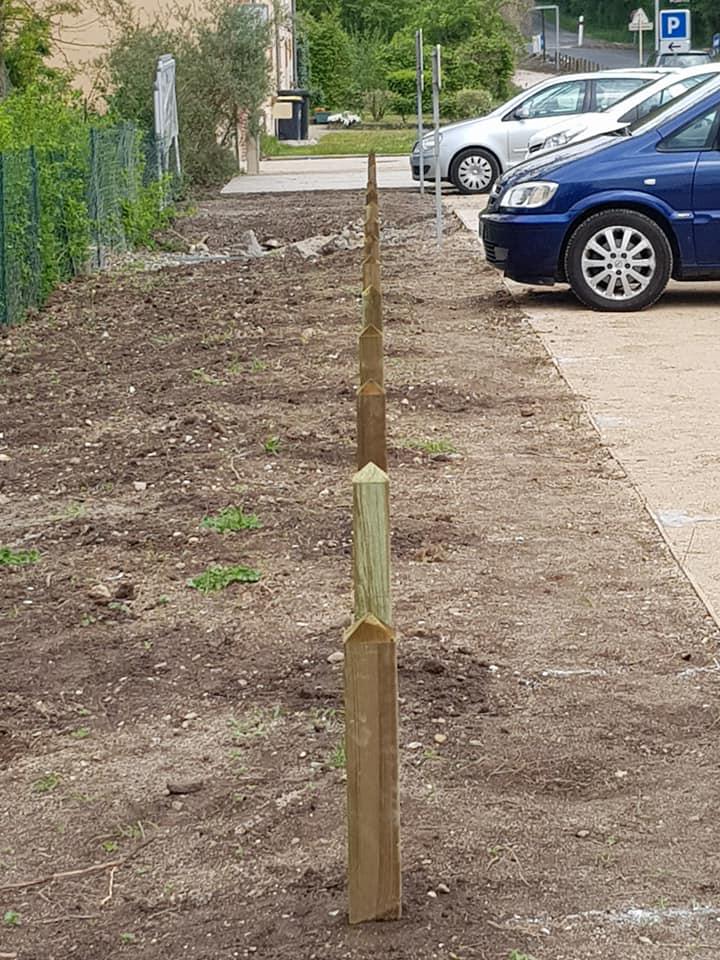 Pose potelets en bois