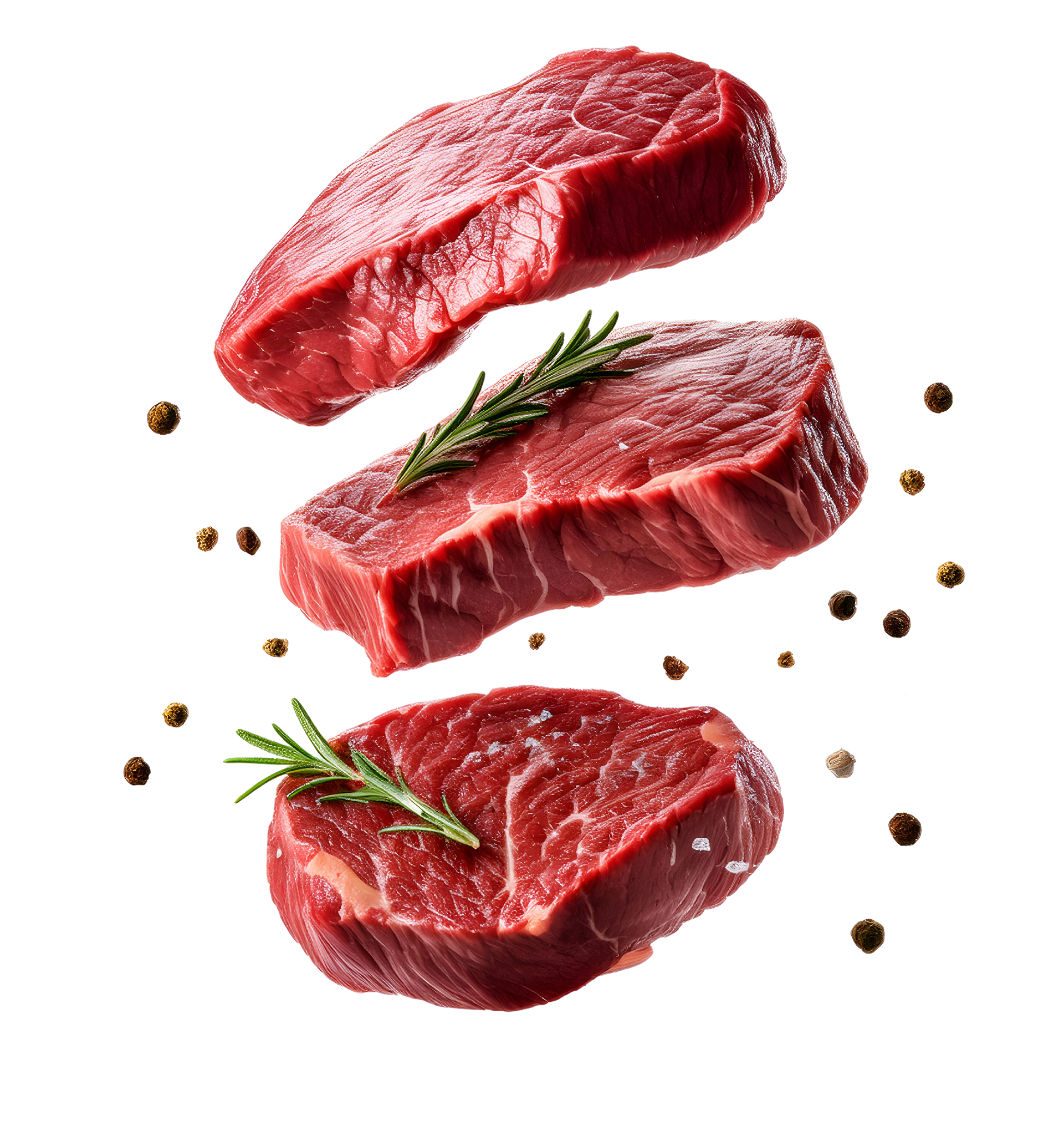 Des morceux de viande rouge.