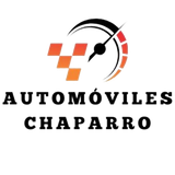 A logo for automoviles chaparro with a speedometer