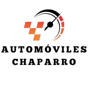 A logo for automoviles chaparro with a speedometer