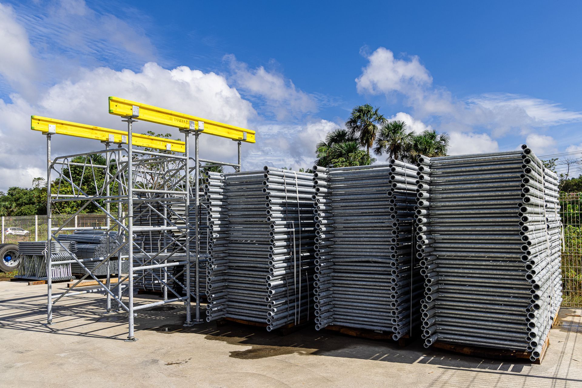 Lieu de stockage pour des pièces de coffrages en aluminium