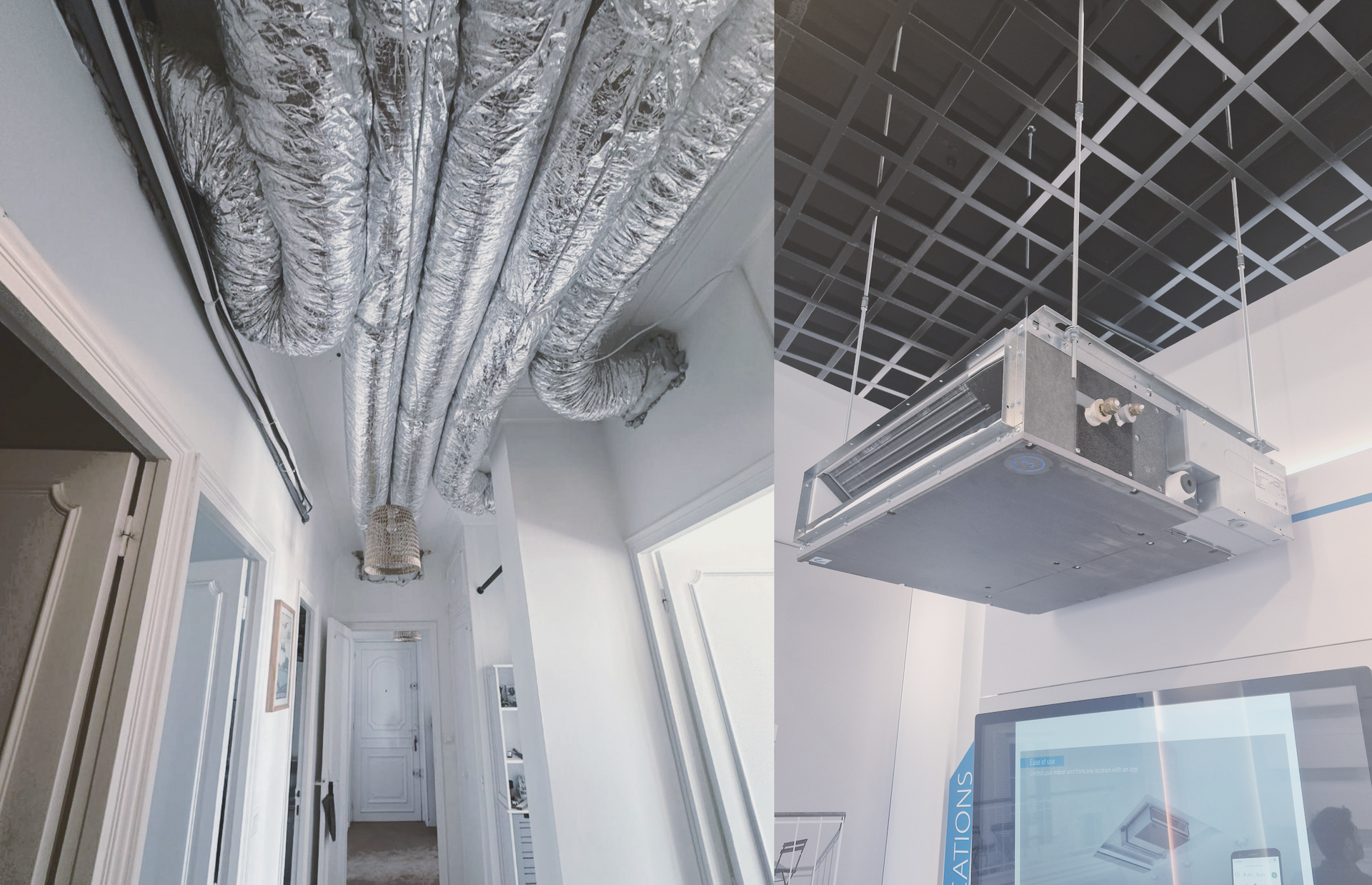 Installation gainable avec exposition de la sortie d'air