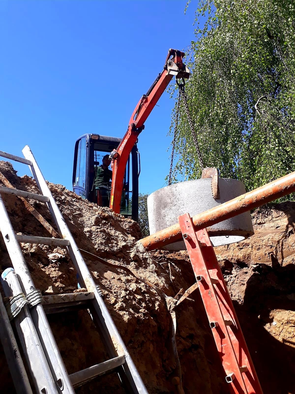Eine neue Rohrleitung wird gebaut